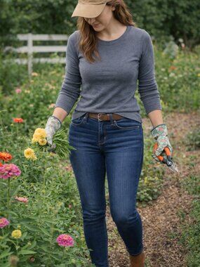 Kut from the Kloth Women's Jeans 14S Toothpick Skinny 34.5 x 27 Distressed GUC